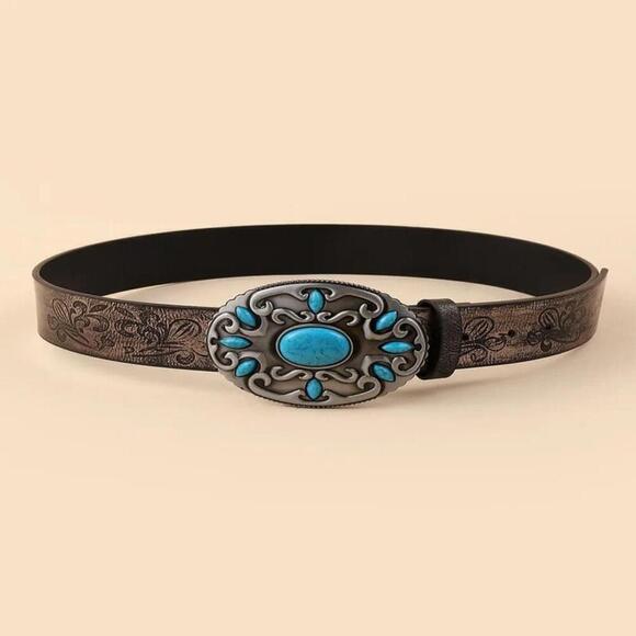 The SeekCheap Shop Accessories - Western Style Women's Belt In Blue